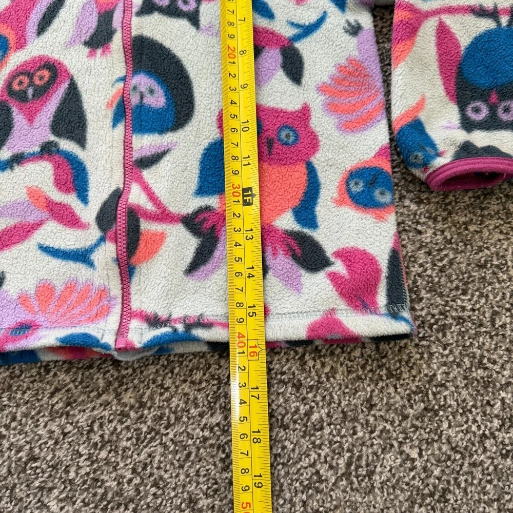Patagonia Baby Synchilla Cardigan Fleece Full Zip Hooded Size 4T Owls Hooded